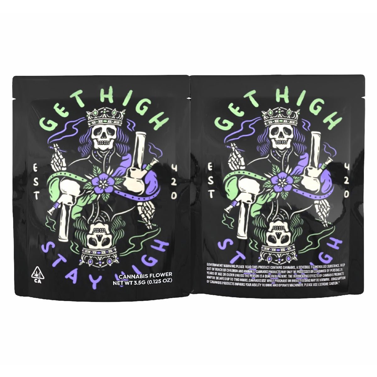 Get High Stay High Weed Mylar Bags 3.5 Grams
