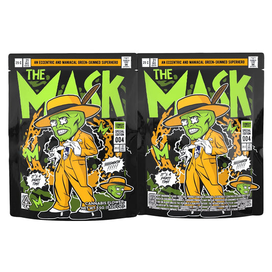 The Mask GREEN-SKINNED SUPERHERO Weed Mylar Bags 3.5 Grams