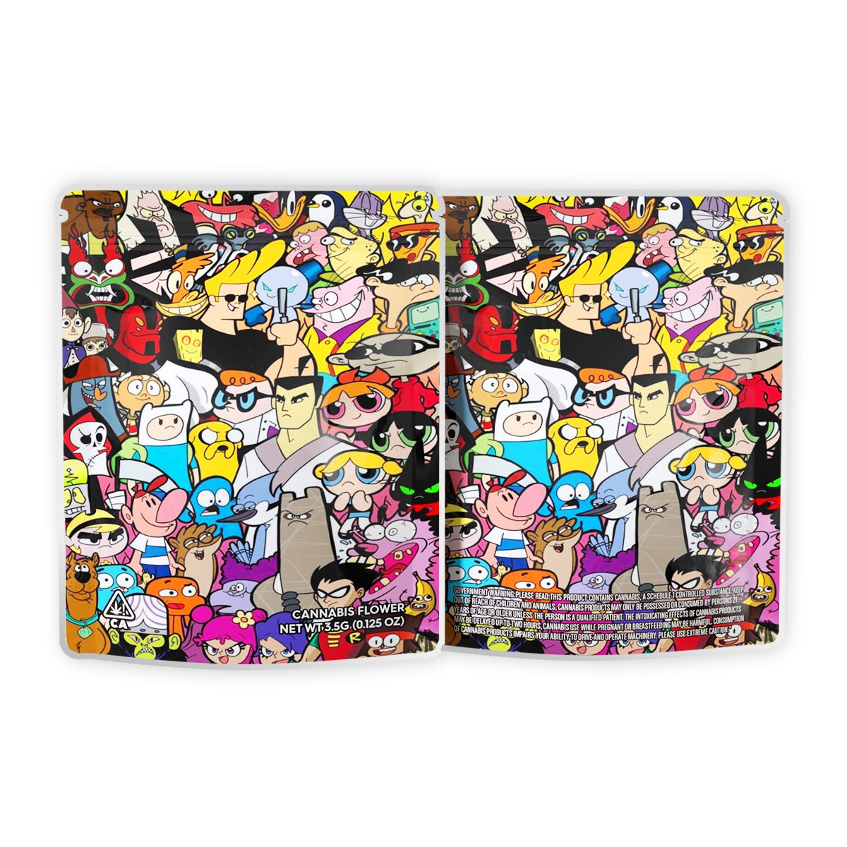 Cartoon Graffiti Weed Mylar Bags 3.5 Grams