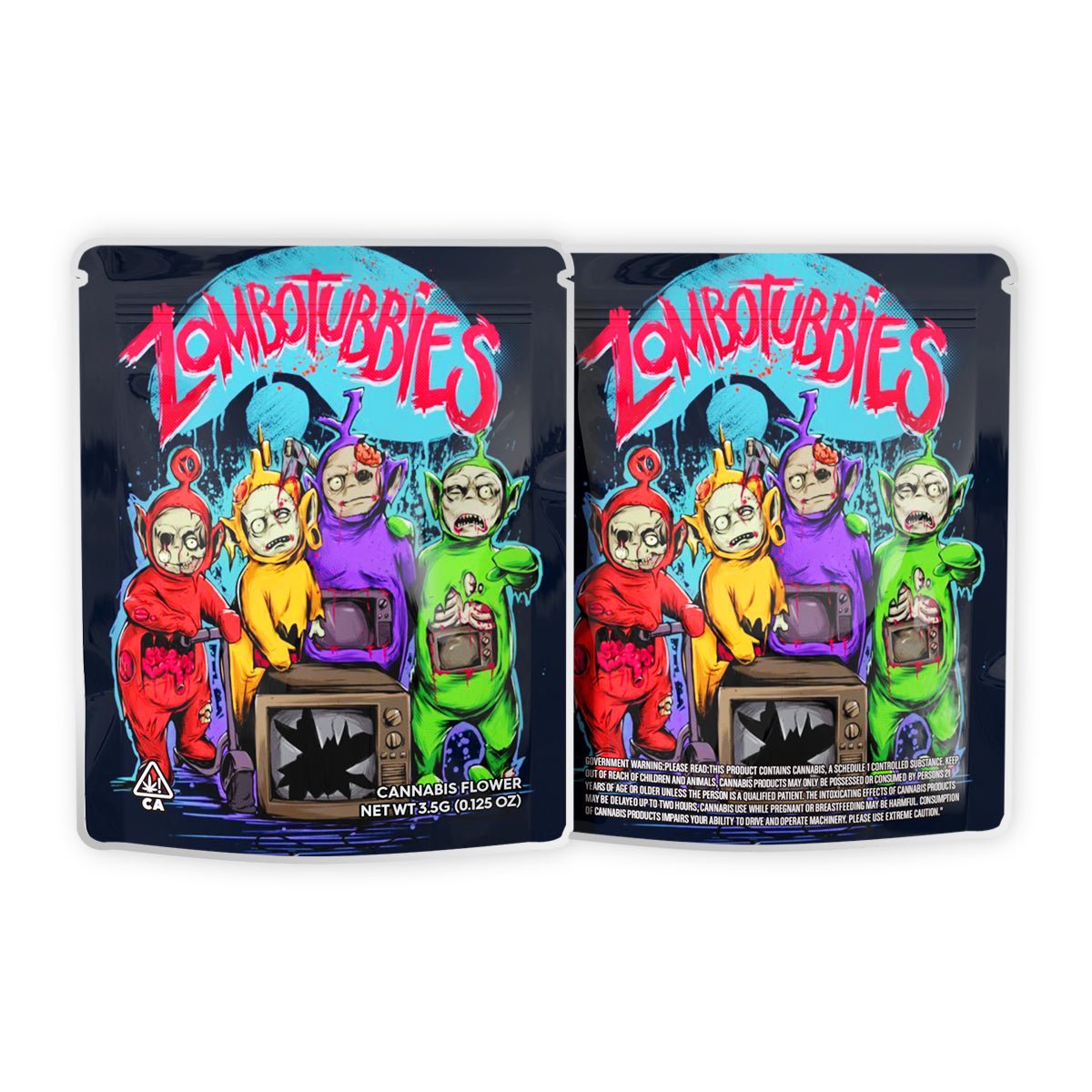 Zombotubbies Weed Mylar Bags 3.5 Grams