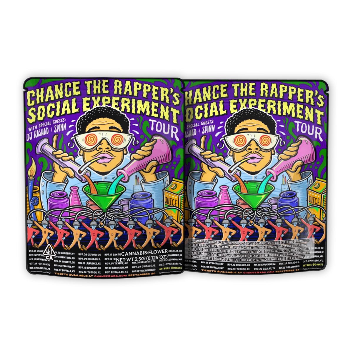 Chance The Rapper Social Experiment Weed Mylar Bags 3.5 Grams