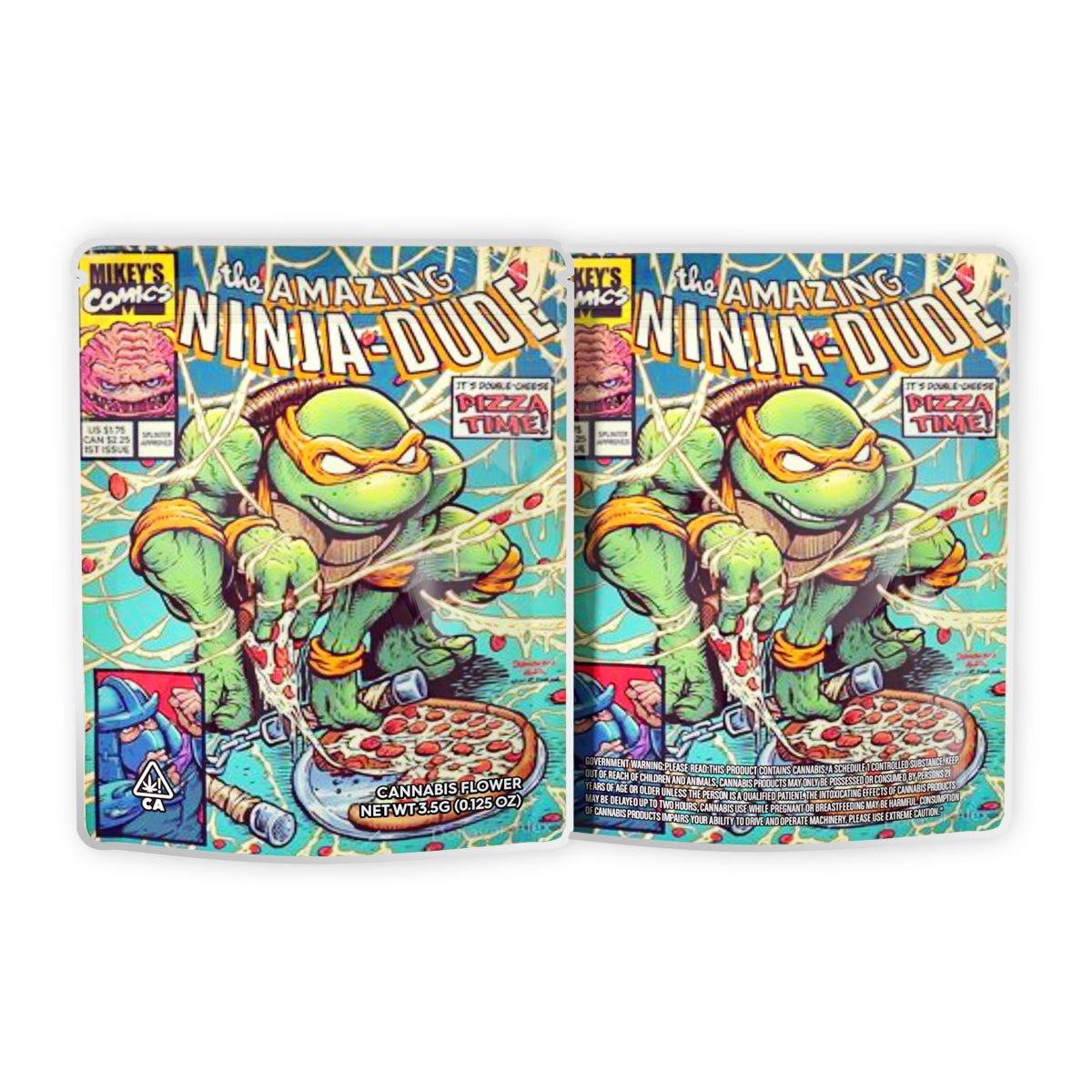 Amazing Ninja Dude Weed Mylar Bags 3.5 Grams