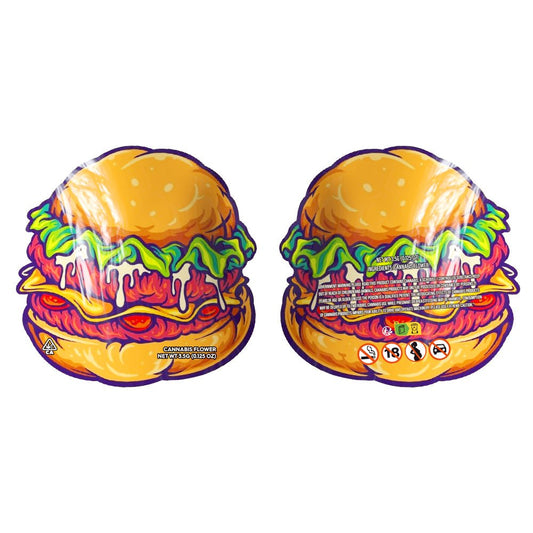 Hamburger shape Mylar Bags 3.5 Grams