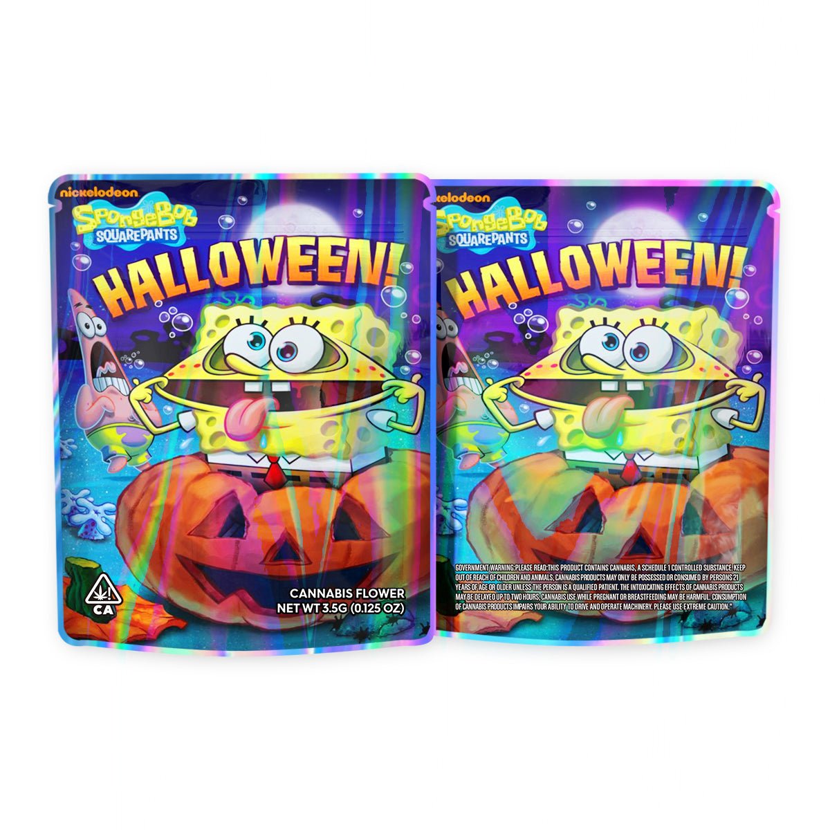 Spongebob Halloween Mylar Bags 3.5 Grams