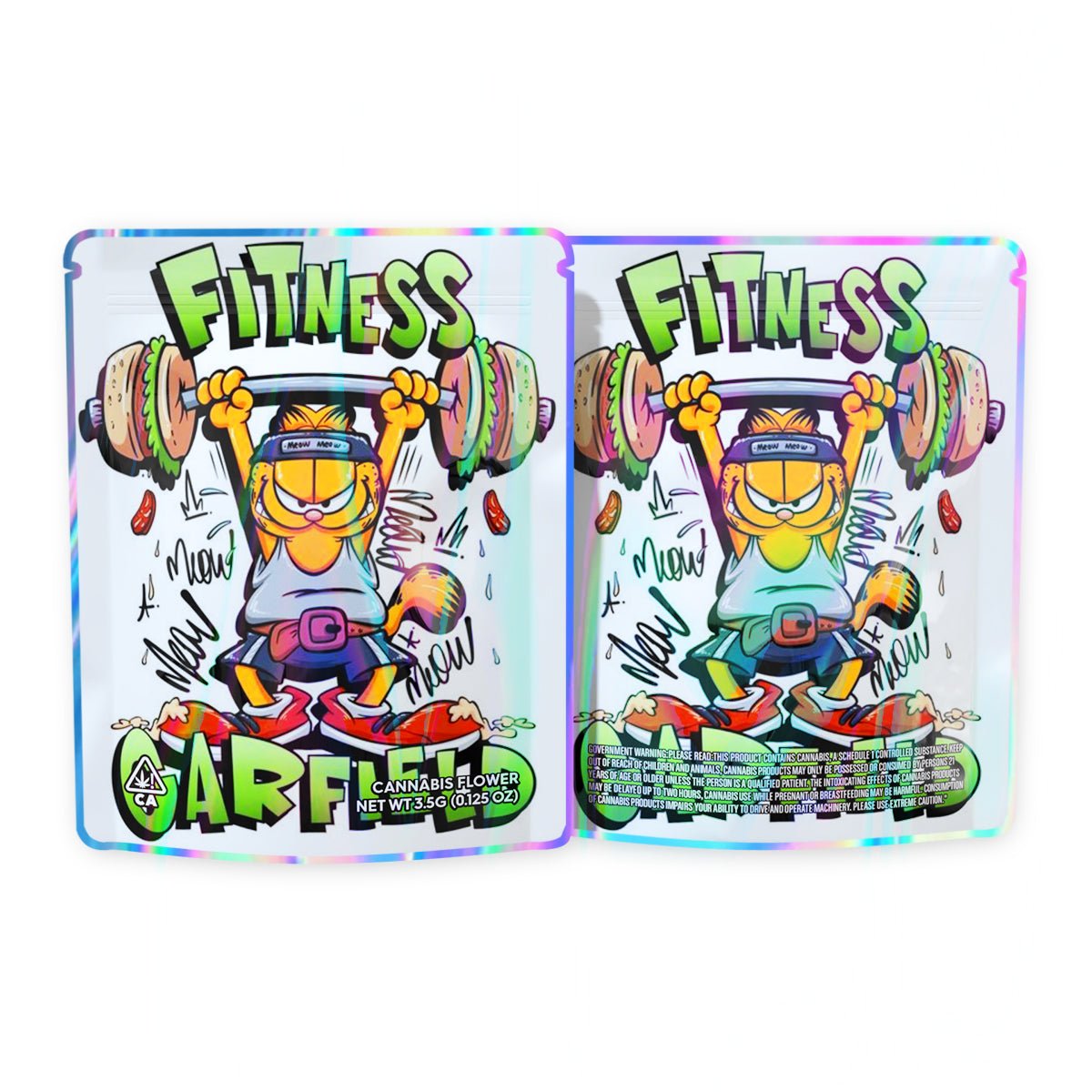 Fitness Garfield Mylar Bags 3.5 Grams