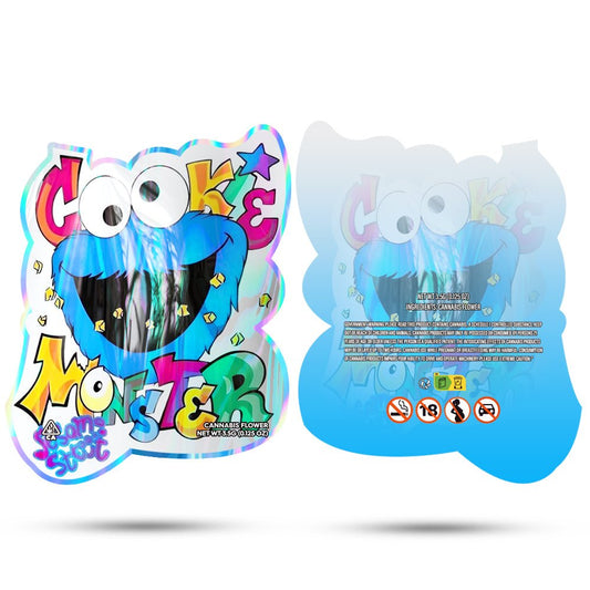 Cookie Monster Mylar Bags 3.5 Grams