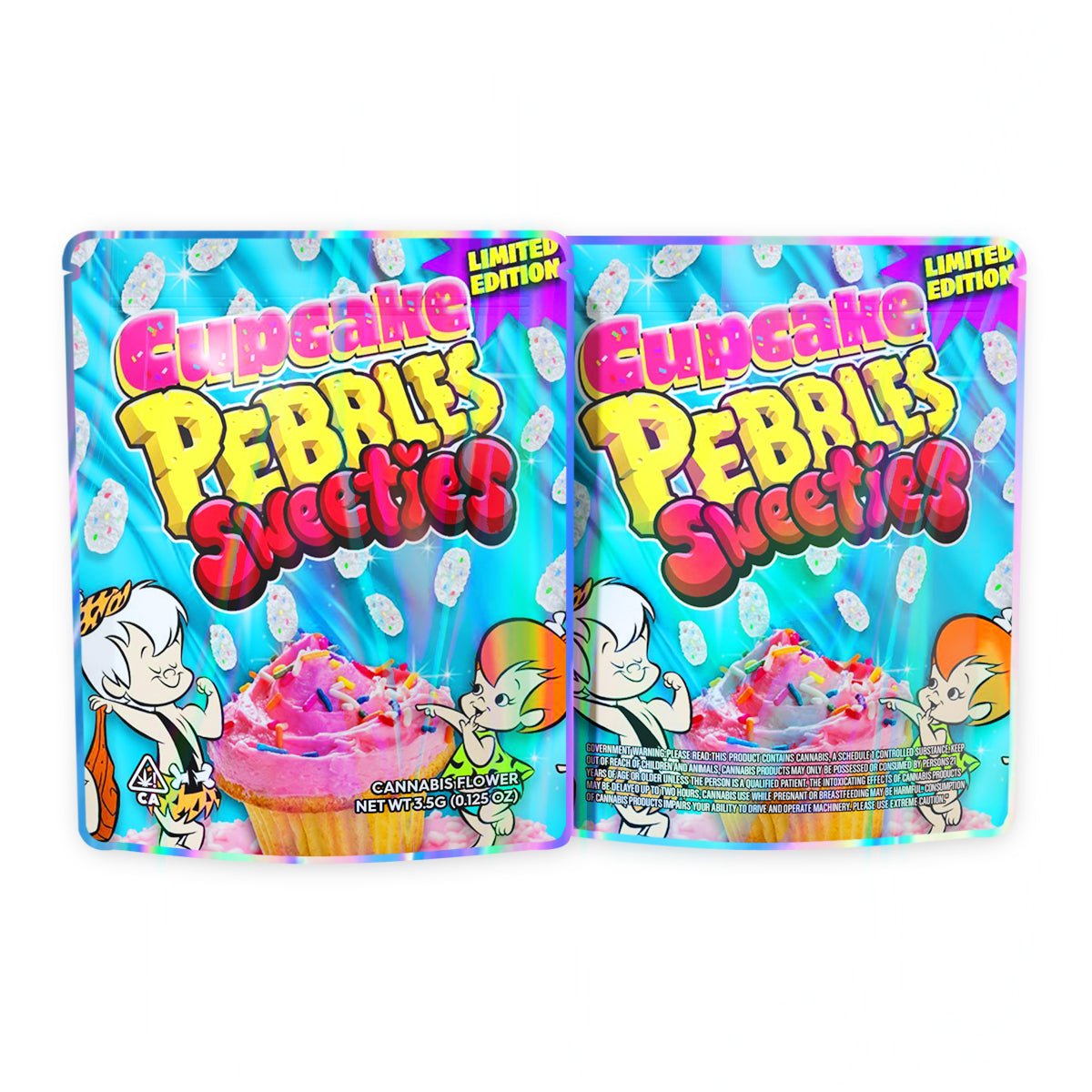 Cupcake Pebbles Sweeties Mylar Bags 3.5 Grams