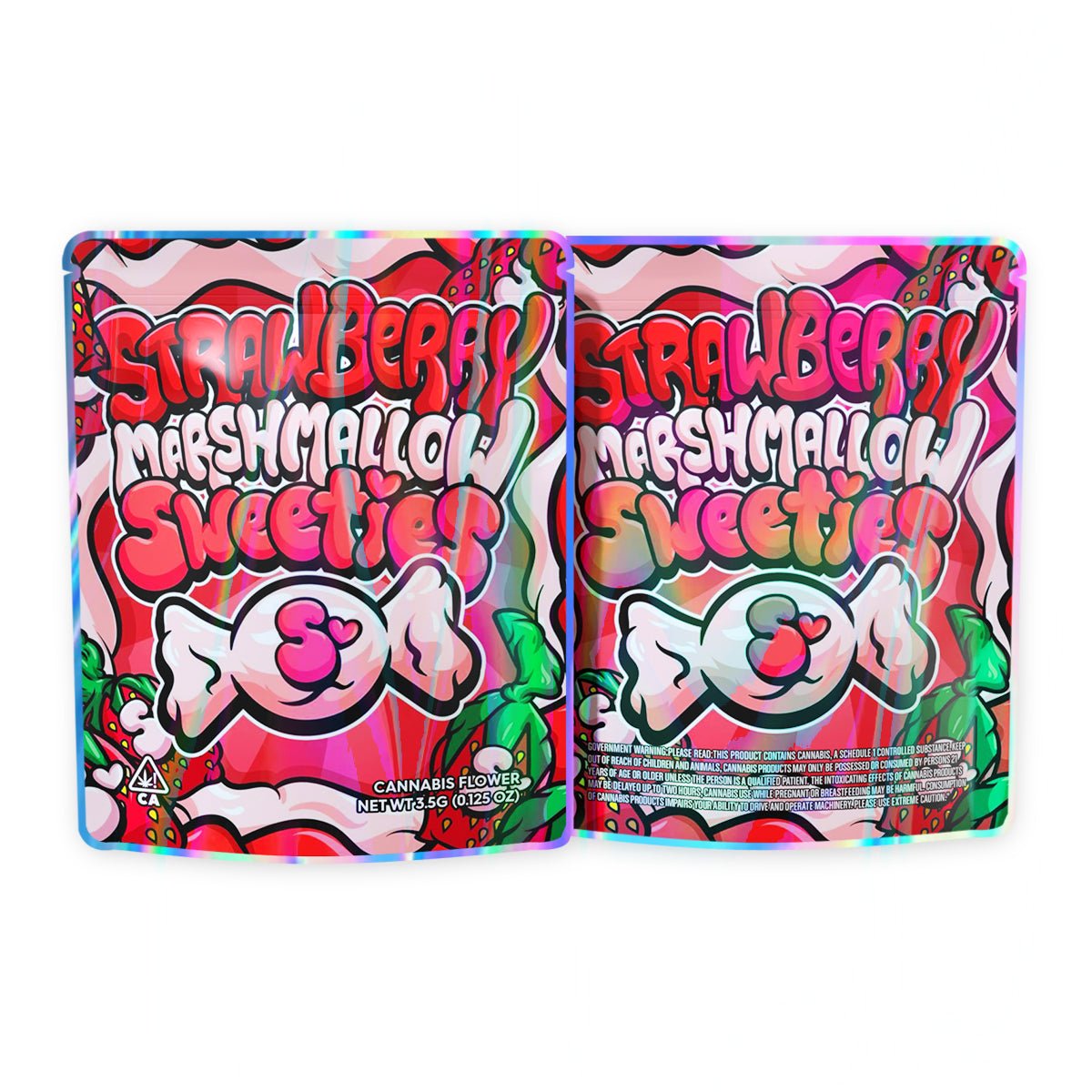 Strawberry Marshmallow Sweeties Mylar Bags 3.5 Grams