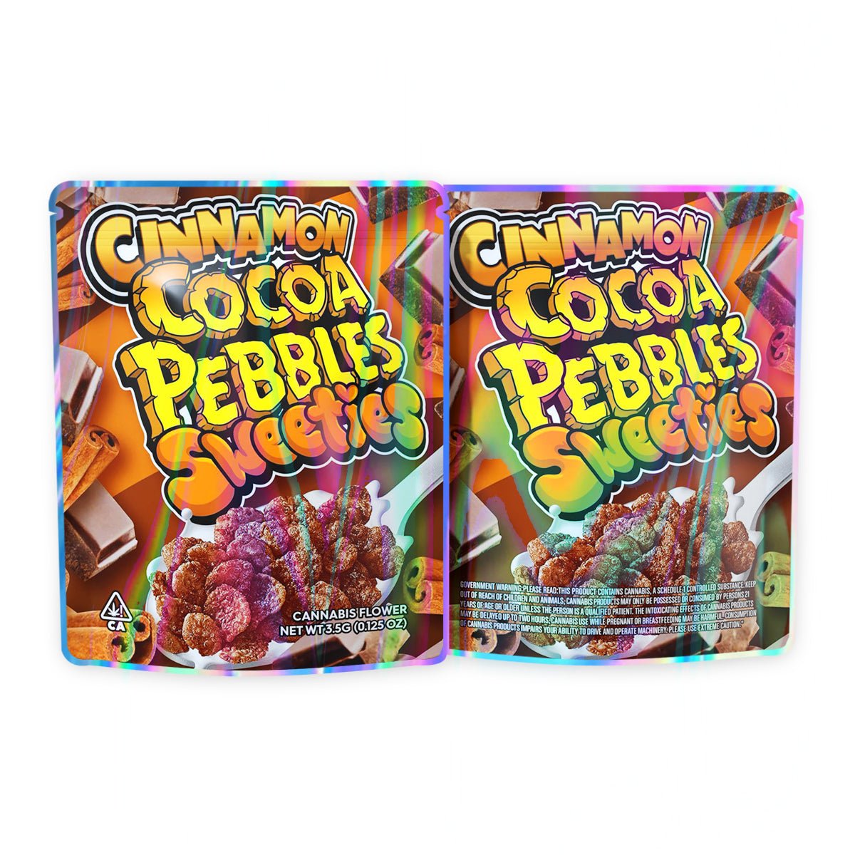 Cinnamon Cocoa Pebbles Sweeties Mylar Bags 3.5 Grams