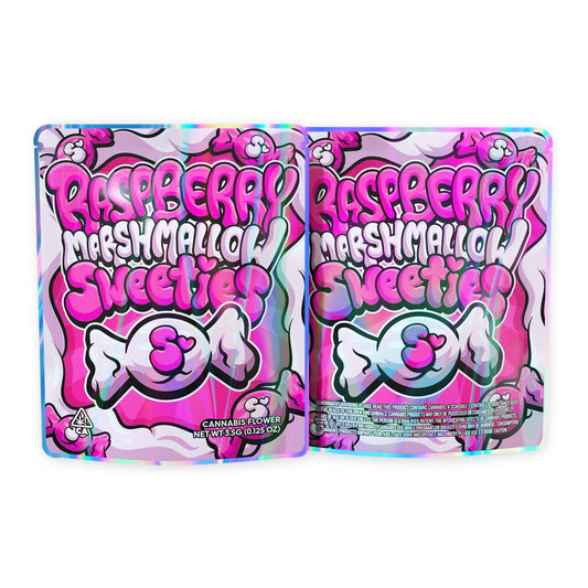 Raspberry Marshmallow Sweeties Mylar Bags 3.5 Grams