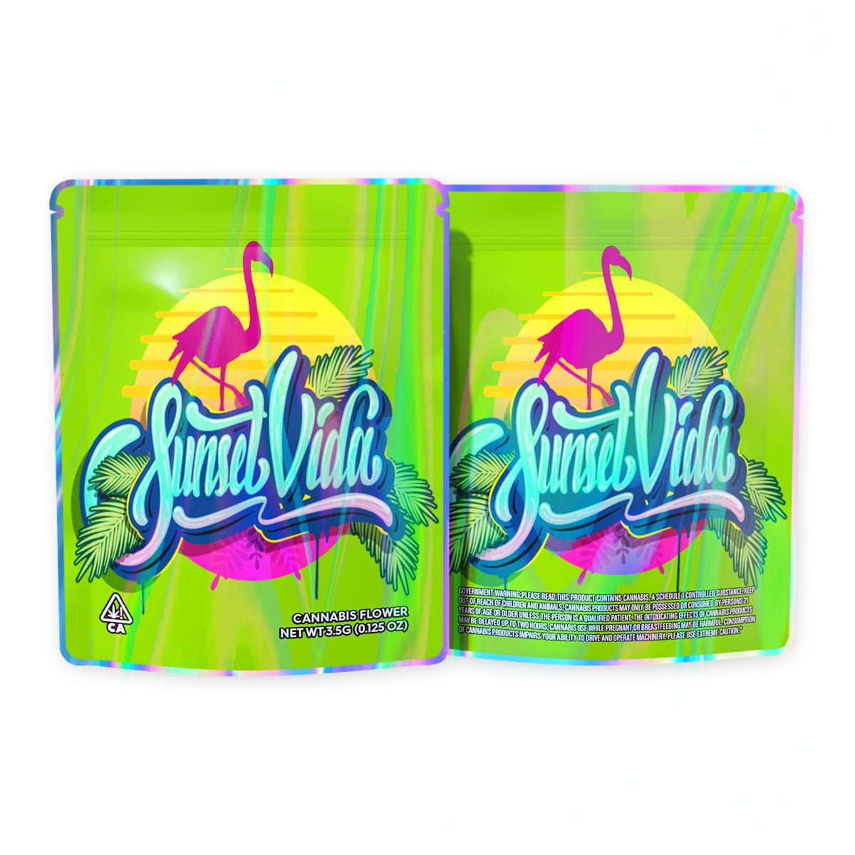 Sunset Vida Mylar Bags 3.5 Grams