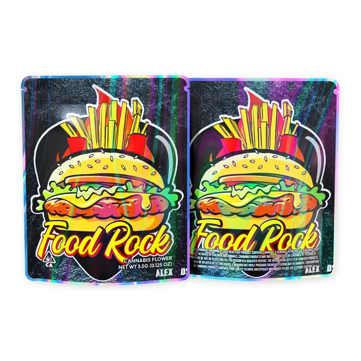 Food Rock Mylar Bags 3.5 Grams