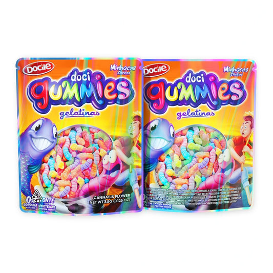 Minhocas Citricas Gummies Mylar Bags 3.5 Grams