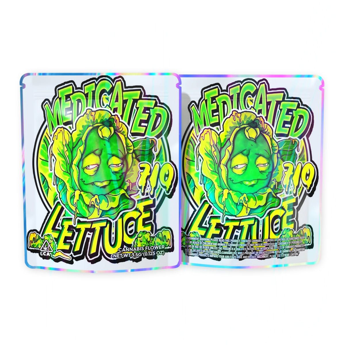 Medicated Lettuce Mylar Bags 3.5 Grams