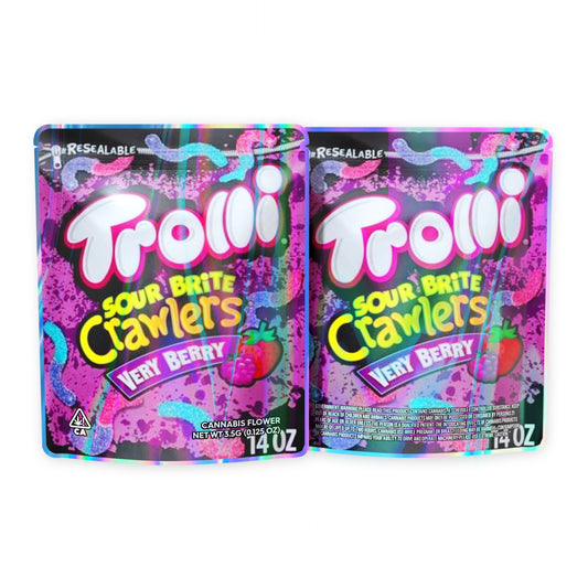 Trolli Sour Brite Crawlers Very Berry Mylar Bags 3.5 Grams