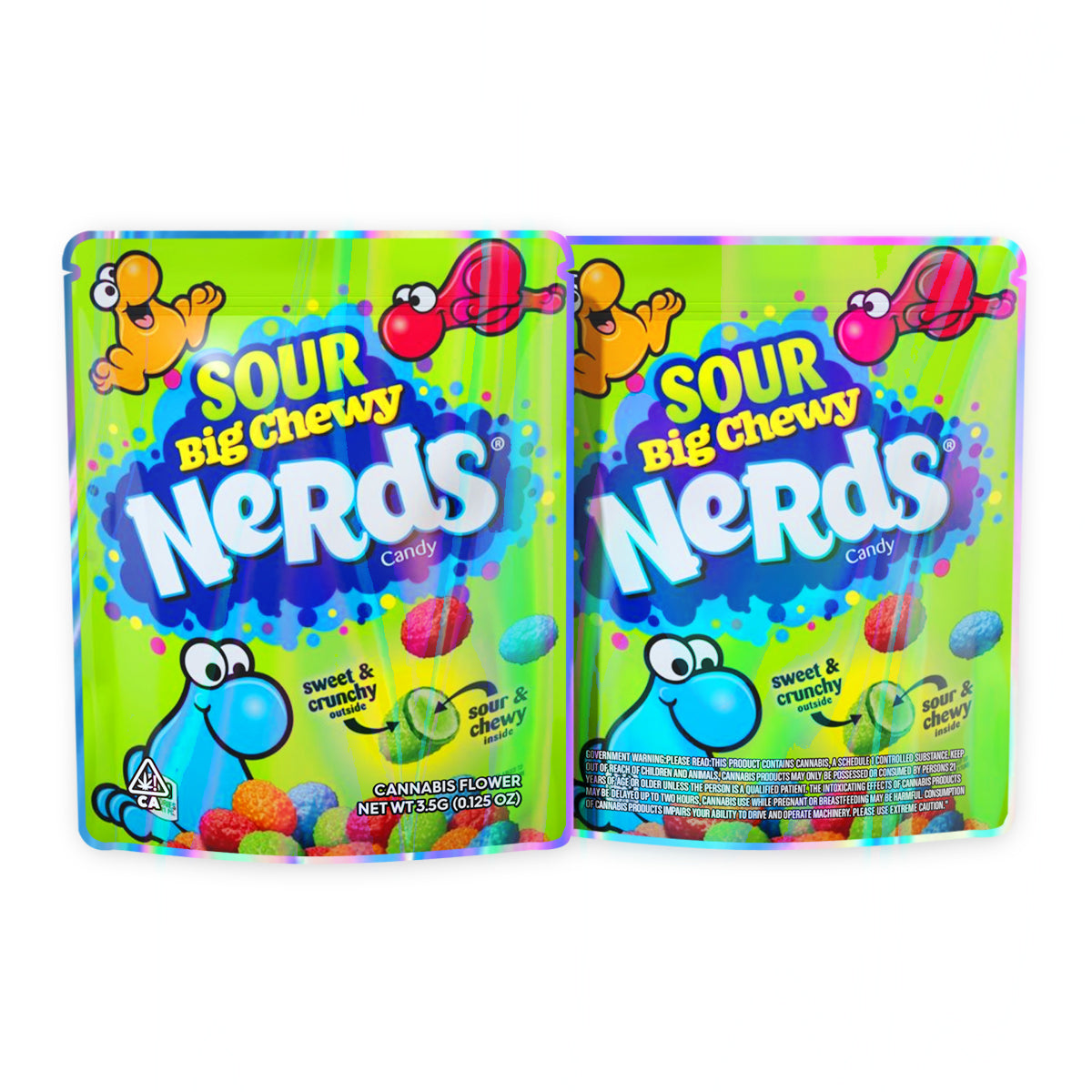 Sour Big Chewy Nerds Candy Mylar Bags 3.5 Grams