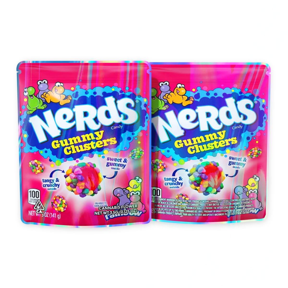 Nerds Gummy Clusters Candy Mylar Bags 3.5 Grams