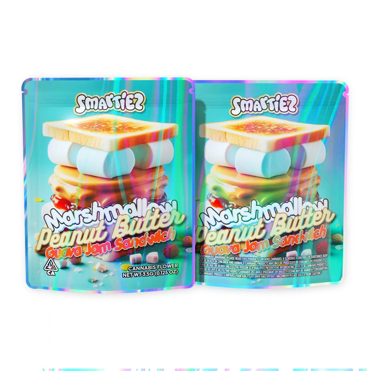 Marshmallow Peanut Butter Guava Jam Sandwich Mylar Bags 3.5 Grams