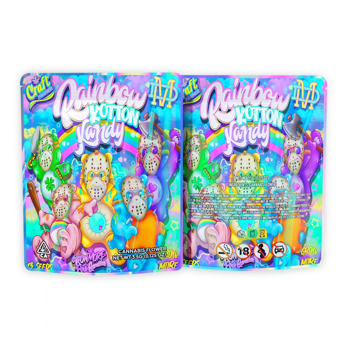 Rainbow Kotton Kandy Mylar Bags 3.5 Grams