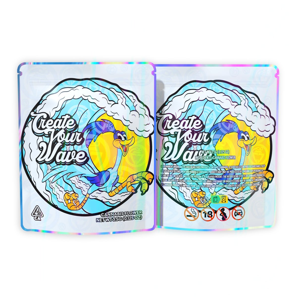 Create Your Wave Mylar Bags 3.5 Grams