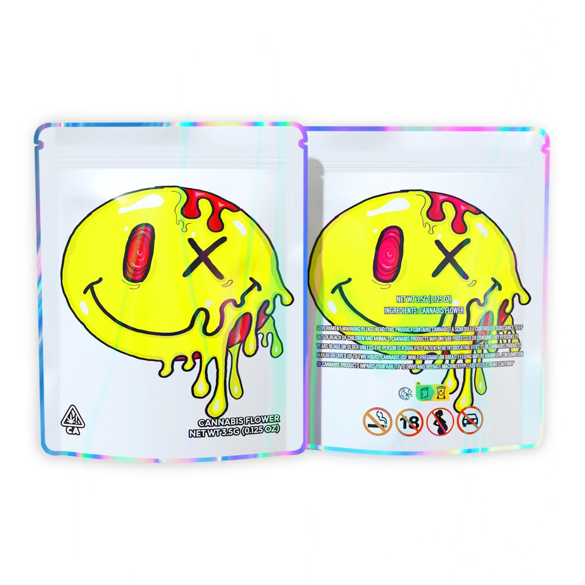 Melting Smile Mylar Bags 3.5 Grams