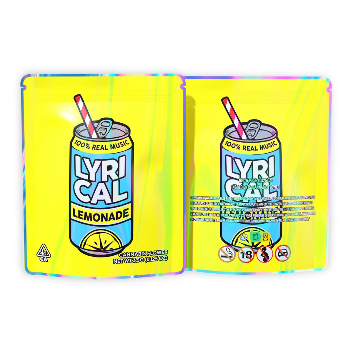 Lyrical Lemonade Mylar Bags 3.5 Grams