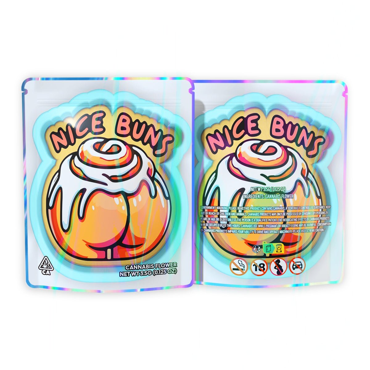 Nice Buns Mylar Bags 3.5 Grams