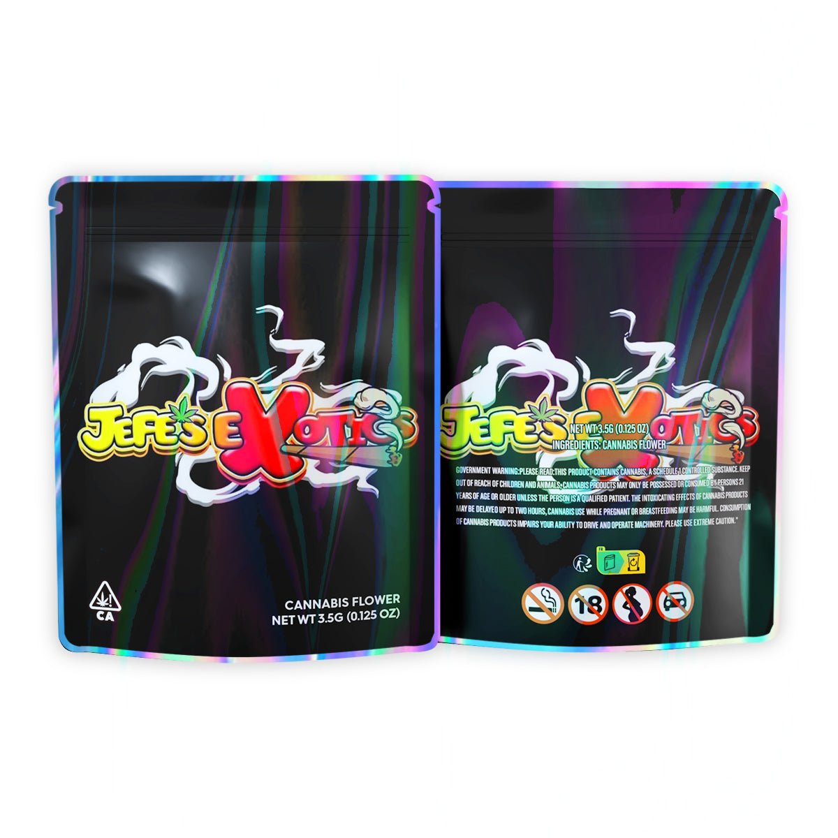 Jefe's Exotics Mylar Bags 3.5 Grams