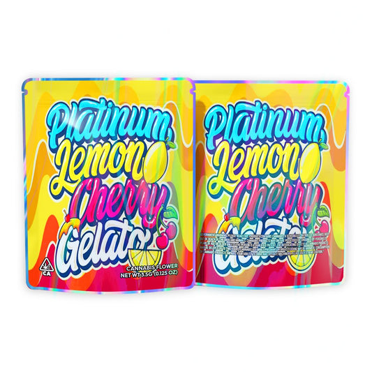 Platinum Lemon Cherry Gelato Mylar Bags 3.5 Grams