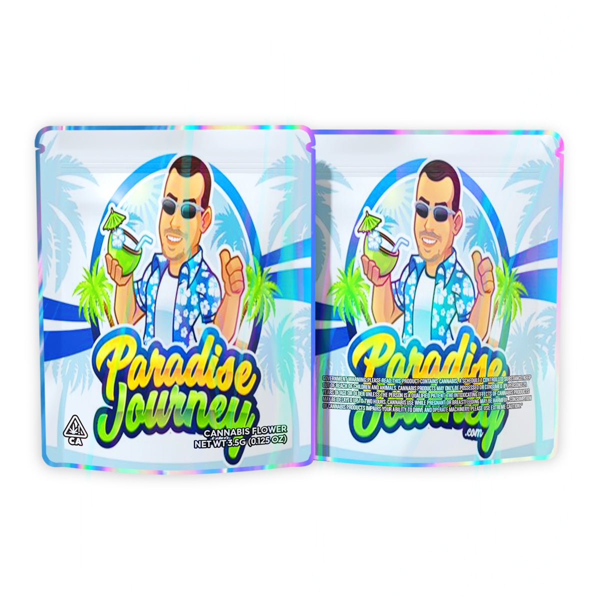 Paradise Journey Mylar Bags 3.5 Grams