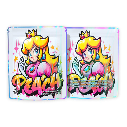 Peach Mylar Bags 3.5 Grams