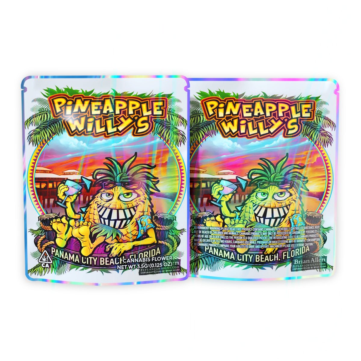 Pineapple Willy's Mylar Bags 3.5 Grams