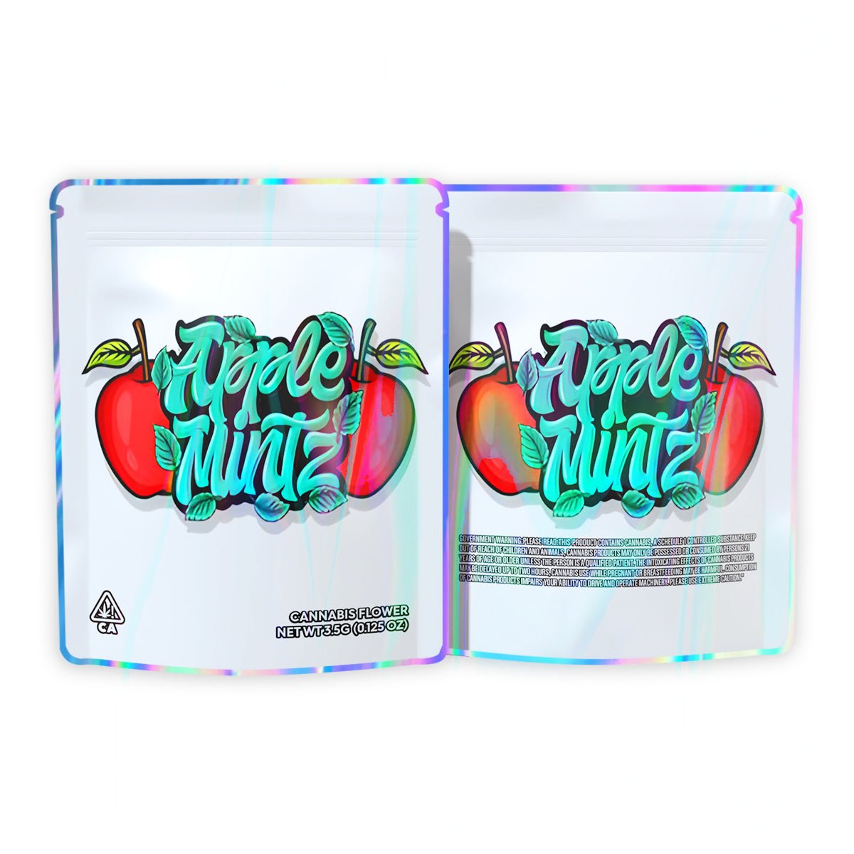 Apple Mint Mylar Bags 3.5 Grams