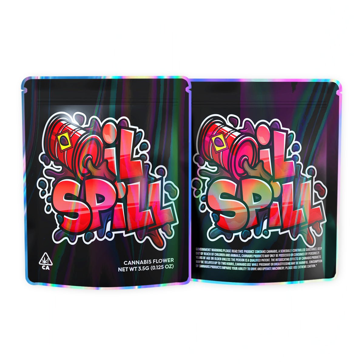 Oil Spill Mylar Bags 3.5 Grams