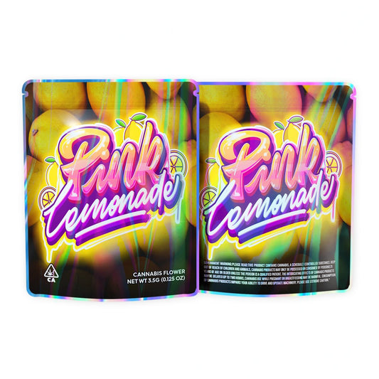 Pink Lemonade Mylar Bags 3.5 Grams