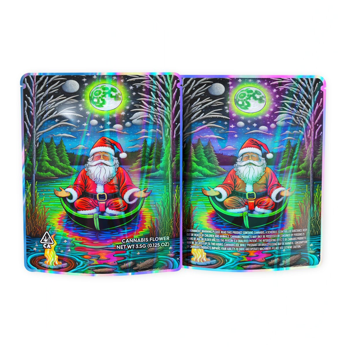 Meditation Santa Mylar Bags 3.5 Grams