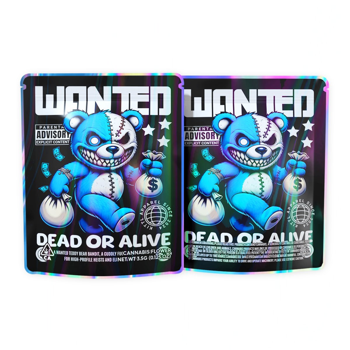 Wanted Dead or Alive Mylar Bags 3.5 Grams