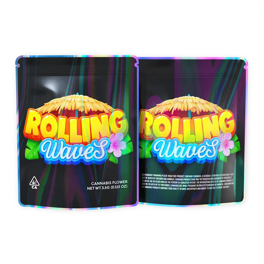 Rolling Waves Mylar Bags 3.5 Grams