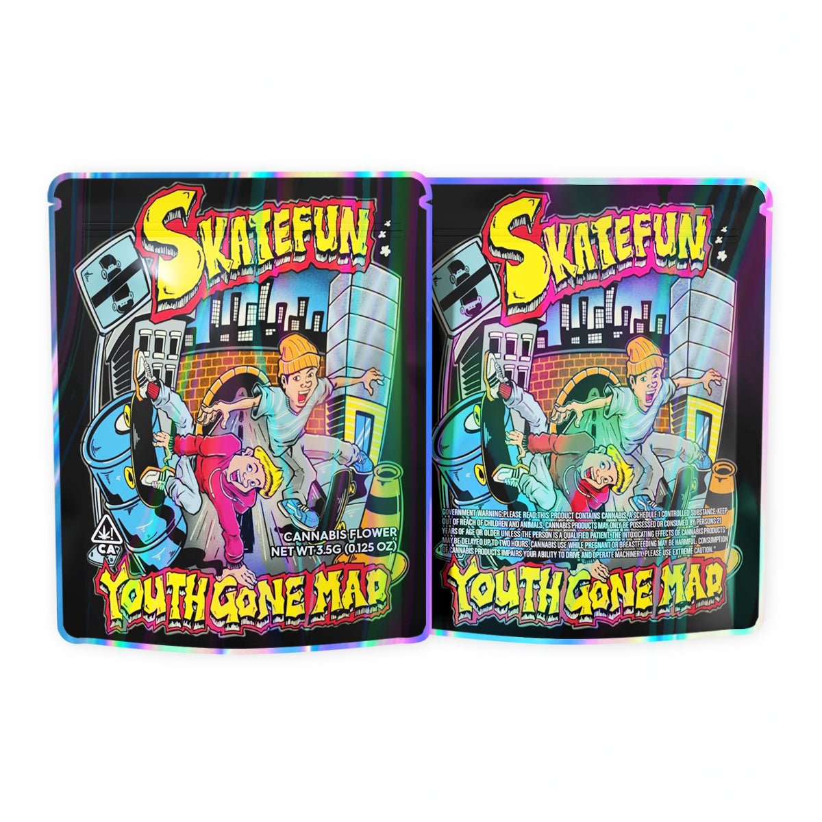 Skate Fun Youth gone Map Mylar Bags 3.5 Grams