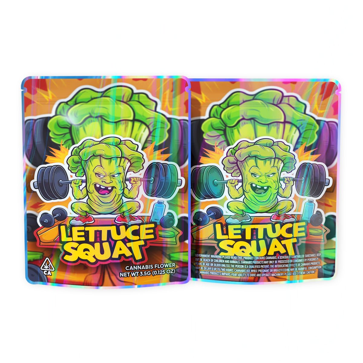 Lettuce Squat Mylar Bags 3.5 Grams