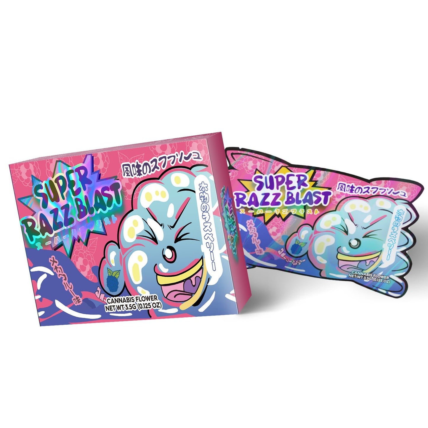 Super Razz Blast 3.5g Mylar Bag with BOX