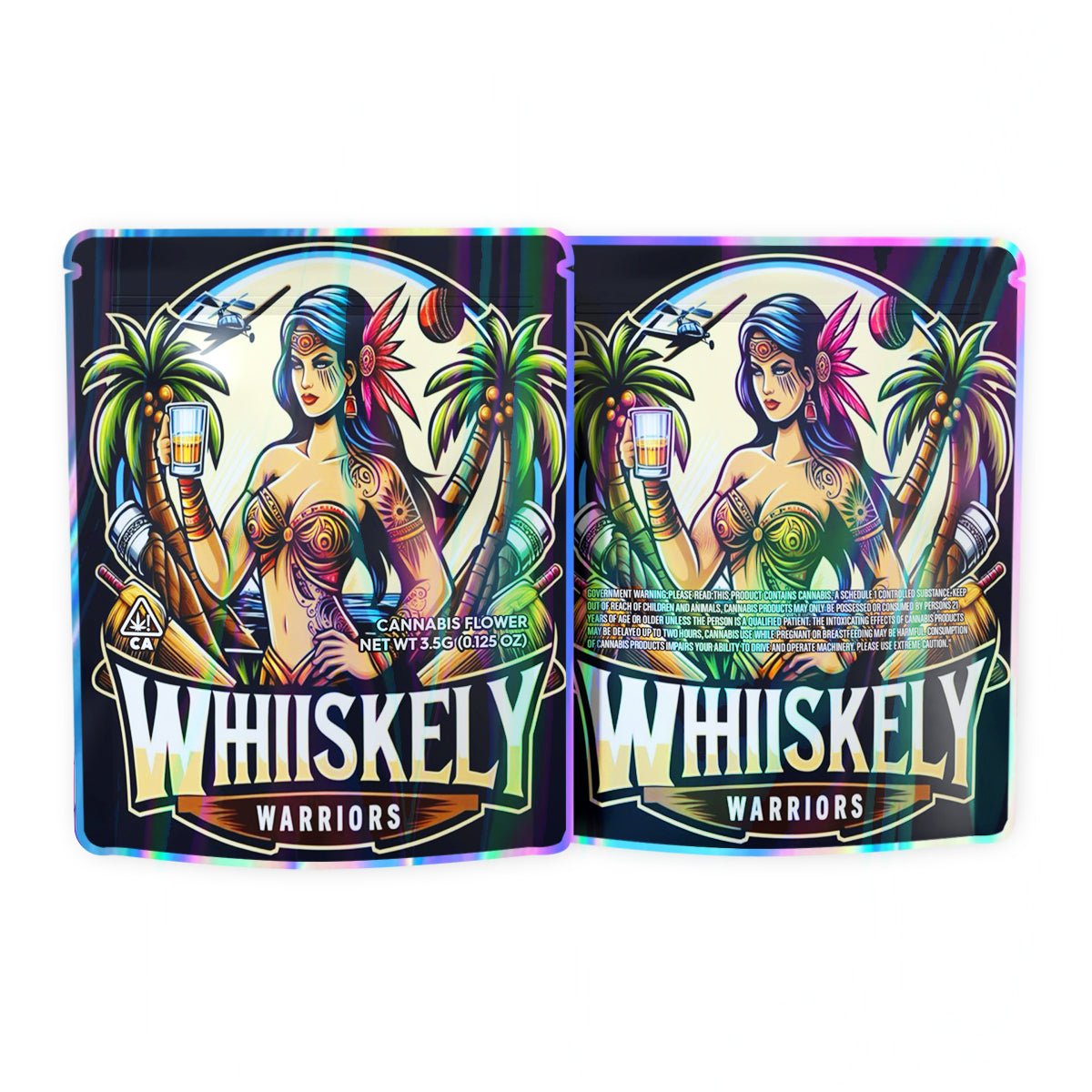 Whiskey Warriors Mylar Bags 3.5 Grams