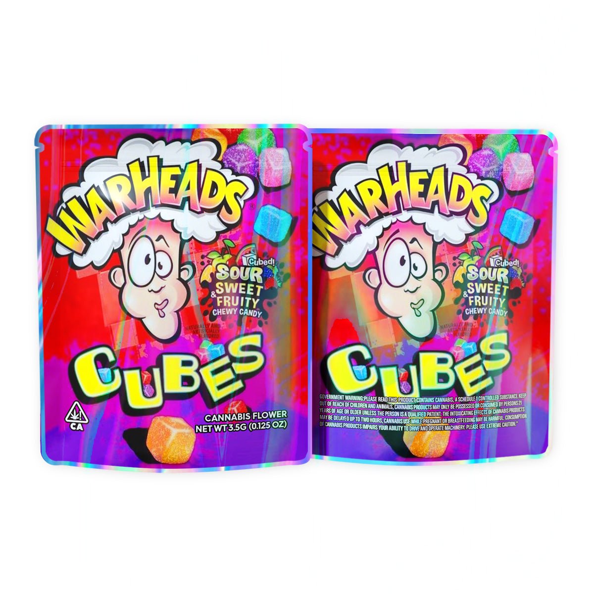 Warheads Cubes Mylar Bags 3.5 Grams