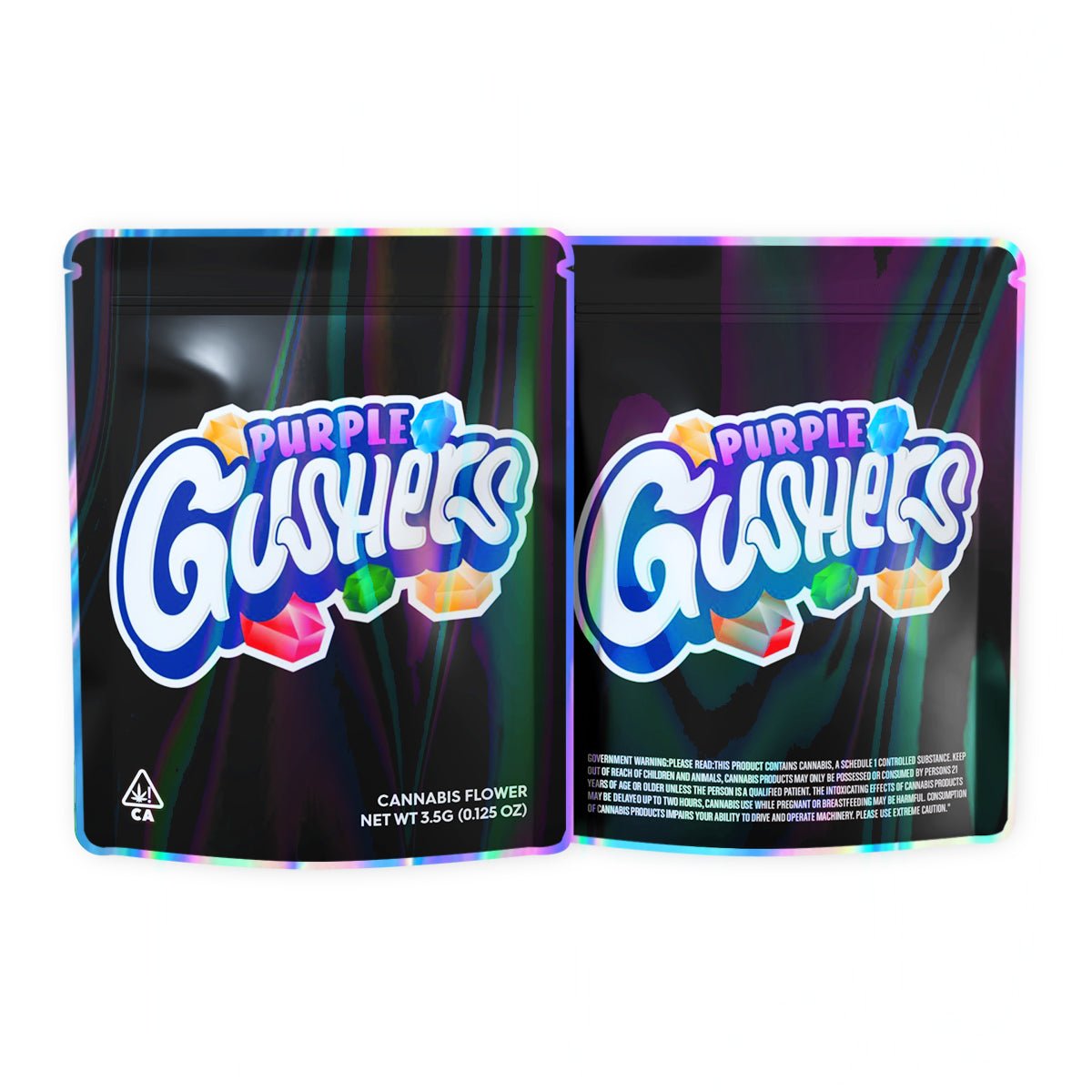 Purple Gushers Mylar Bags 3.5 Grams