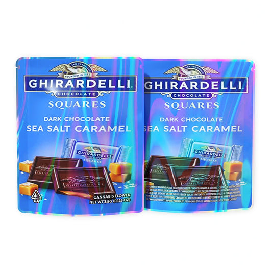 Chirardelli Dark Chocolate with Sea Salt Mylar Bags 3.5 Grams