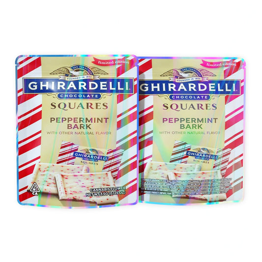 Ghirardelli Peppermint Bark Chocolate Mylar Bags 3.5 Grams