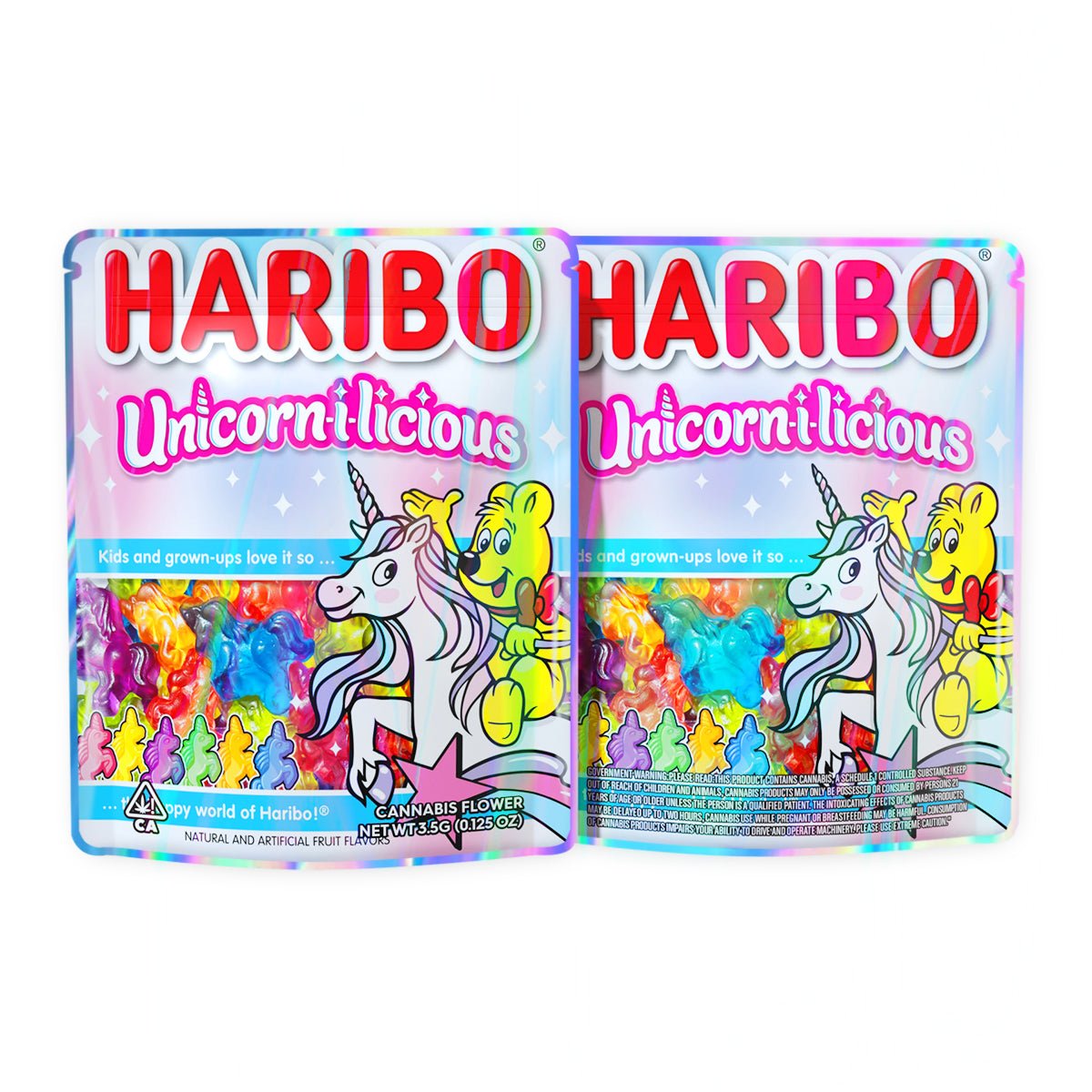 Haribo Unicorn Delicious Mylar Bags 3.5 Grams