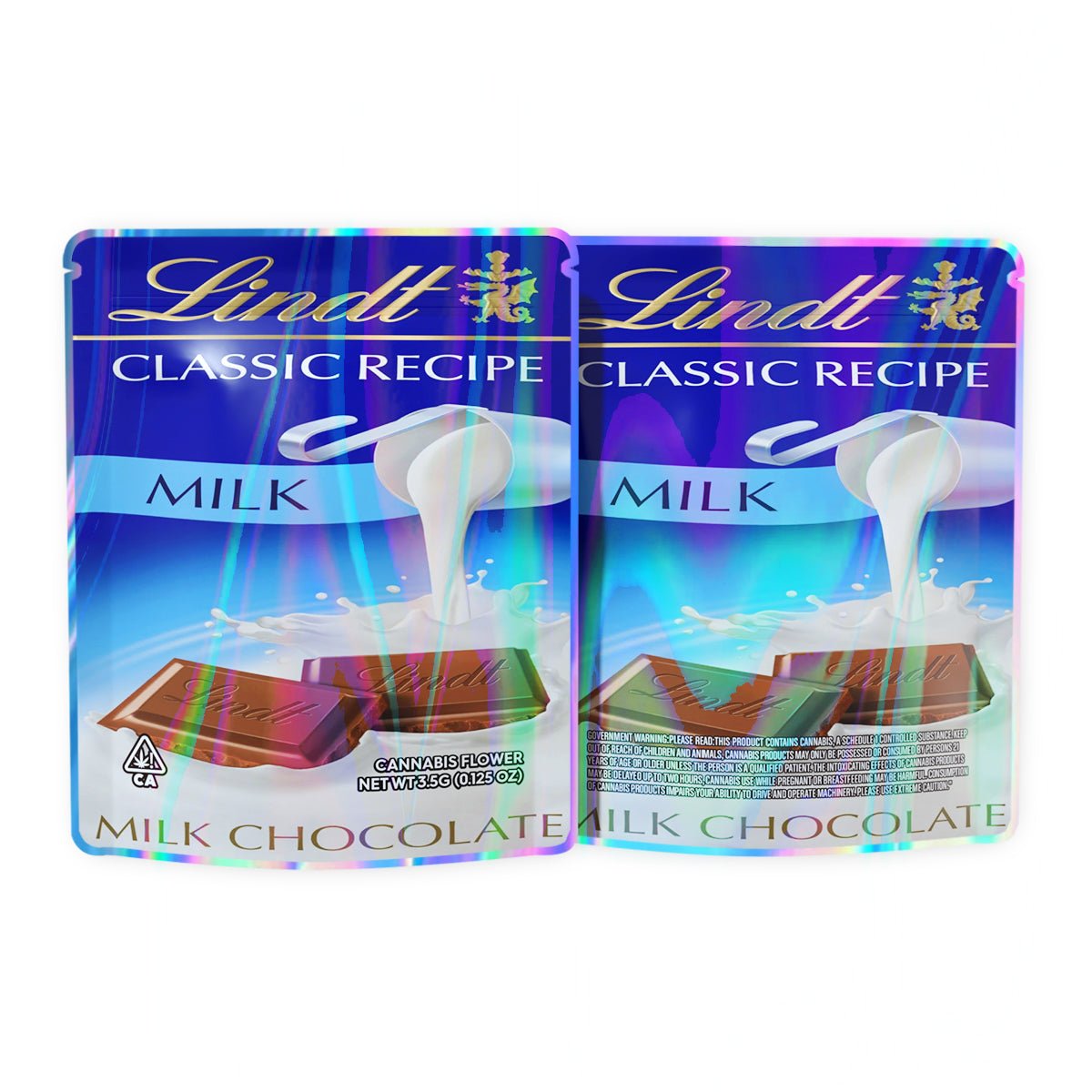 Lindt Classic Recipe Milk Mylar Bags 3.5 Grams