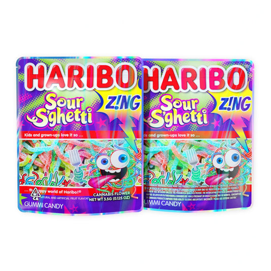 Haribo Sour S'ghetti Mylar Bags 3.5 Grams