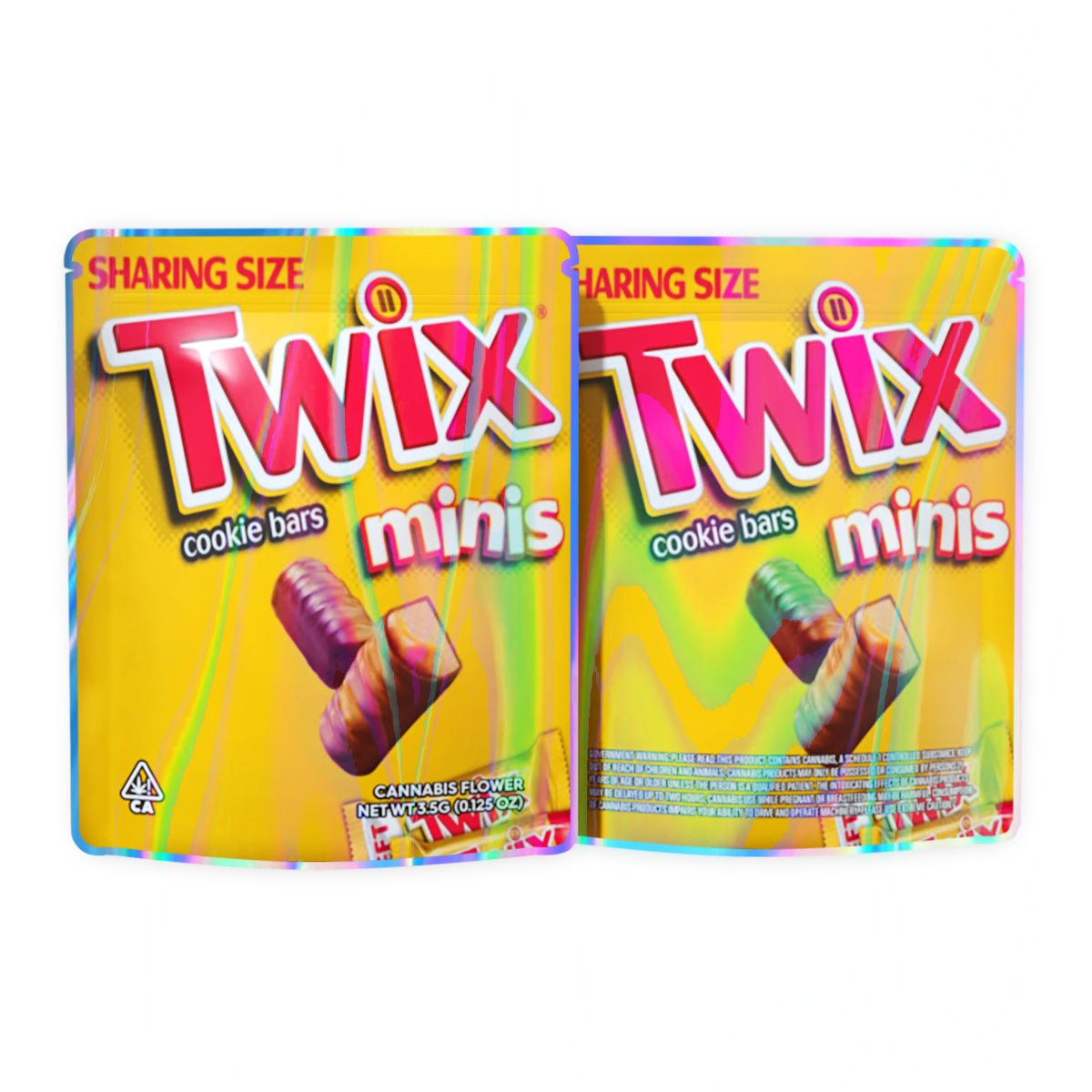 Twix Mini Chocolate Bars Mylar Bags 3.5 Grams